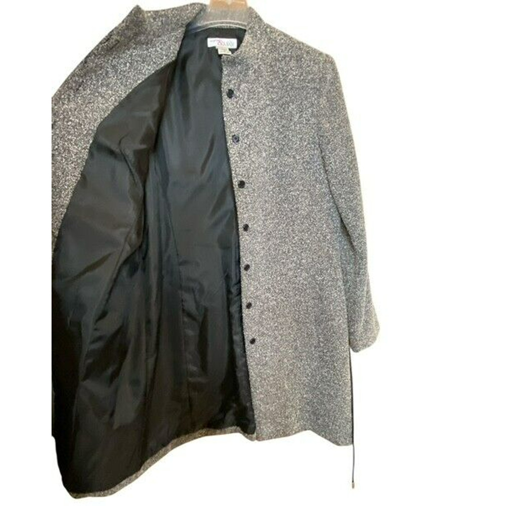 Madison & Max Women's Suit Long Jacket 12 Pants 10 Black White Speckle Lined - Picture 7 of 9